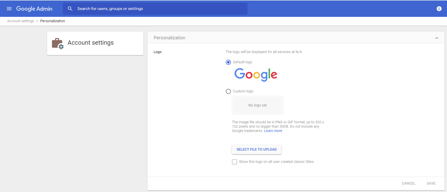 custom log for google mail