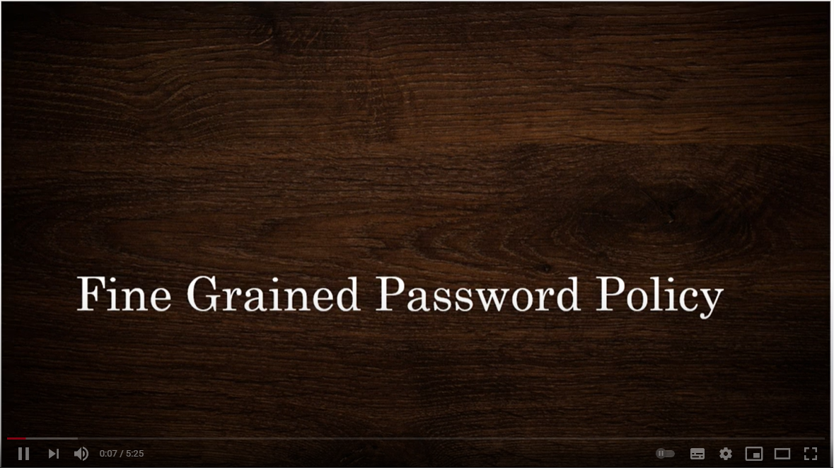 fine-grained password policy